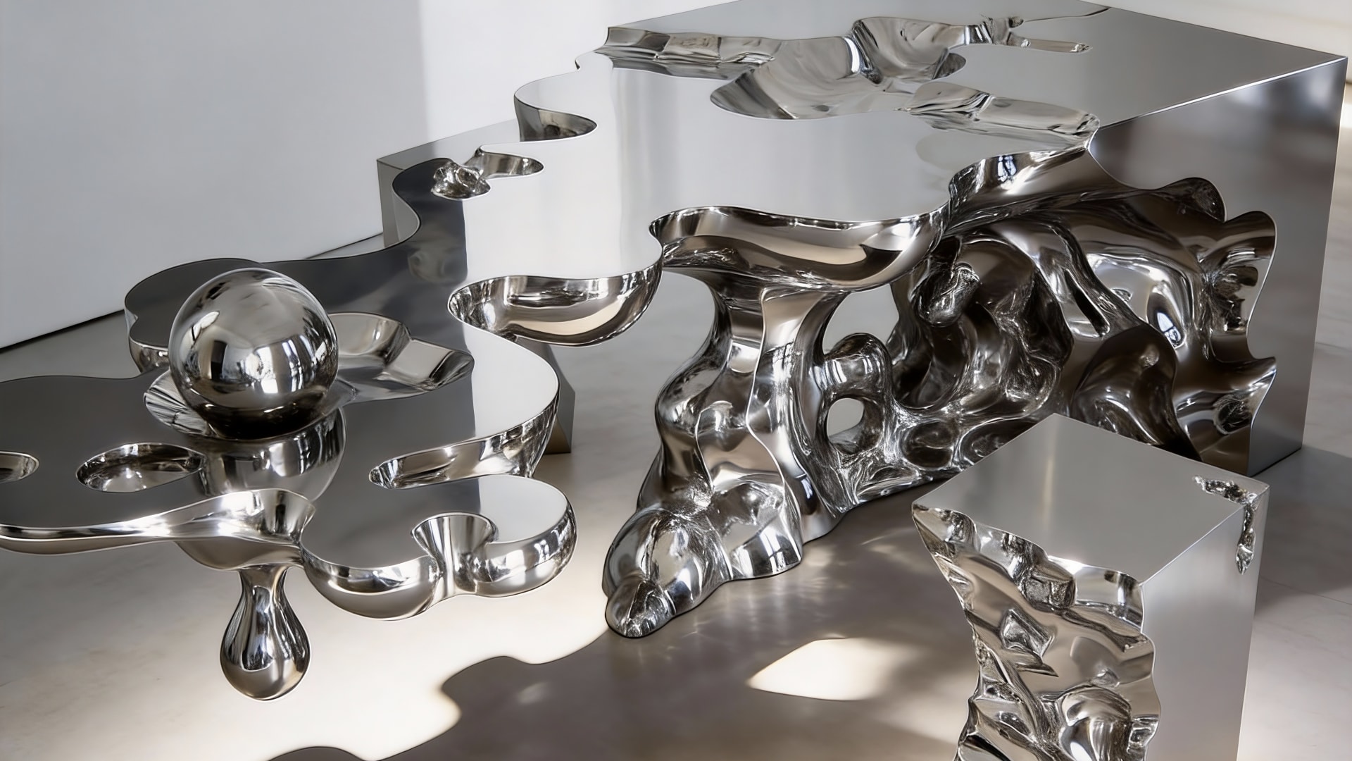 jimeng-2026-01-24-1815-参考图片雕塑，造型保持不变，32K超清质感，侧视，不同角度特写镜头，体现镜面不锈...-tuya